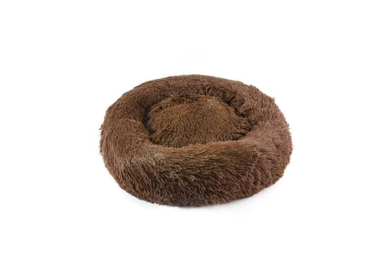 Furbulous Dog Pet Calming Bed Warm Soft Plush Round Nest Comfy Sleeping Kennel Cave