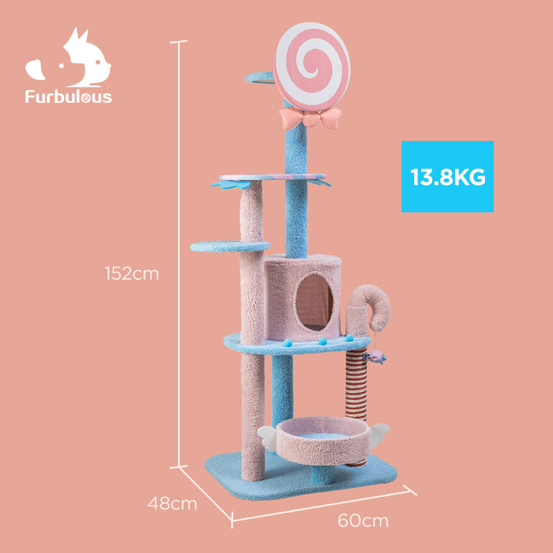 Furbulous 1.52m Lollipop Style Cat Tree Tower & Scratching Post