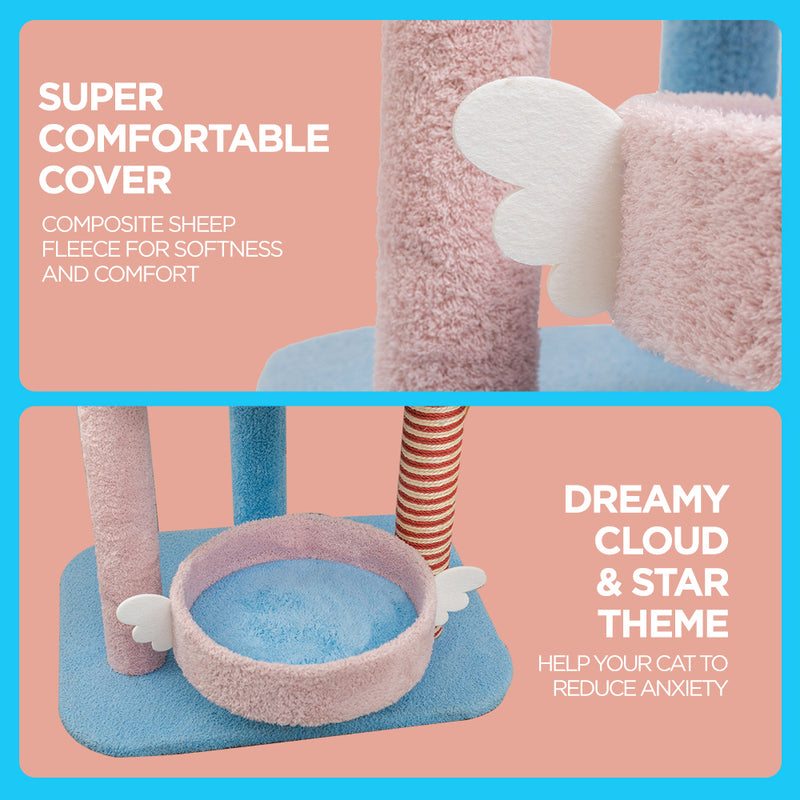 Furbulous 1.35m Lollipop Style Cat Tree Tower & Scratching Post