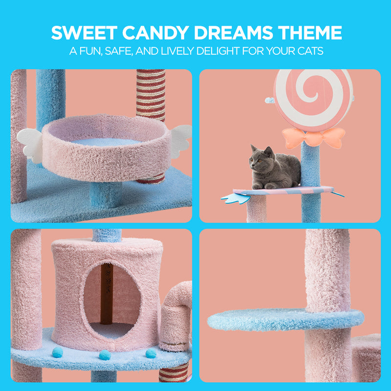 Furbulous 1.35m Lollipop Style Cat Tree Tower & Scratching Post