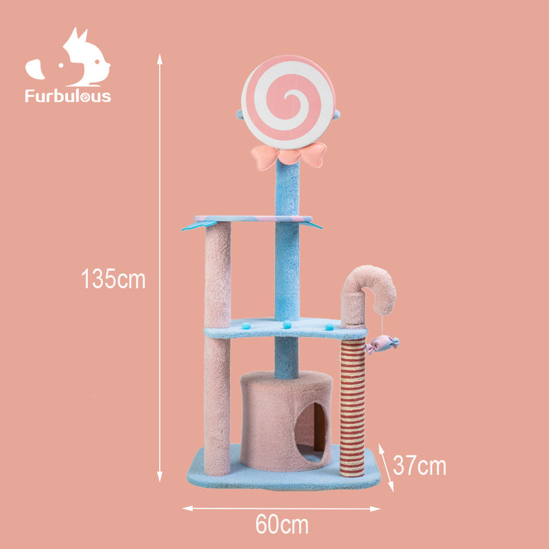 Furbulous 1.35m Lollipop Style Cat Tree Tower & Scratching Post