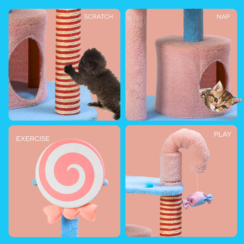 Furbulous 1.35m Lollipop Style Cat Tree Tower & Scratching Post