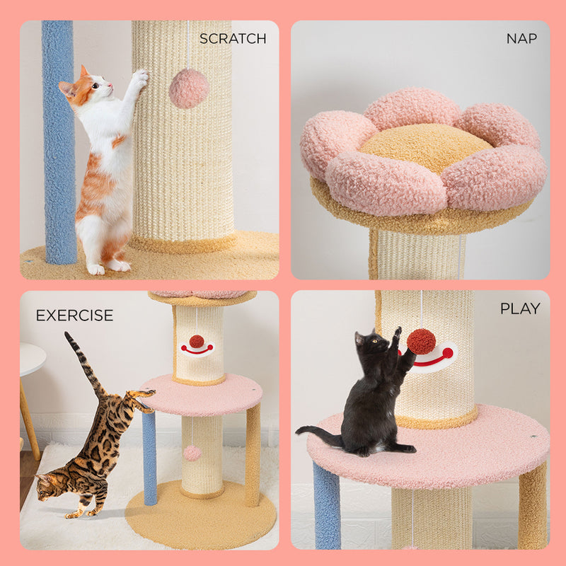 Furbulous 86cm Cat Tower Climbing Tree and Multi Level Scratching Post Circus Style