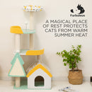 Furbulous 1.3m Cat Tree Tower & Scratching post with Cooling Straw Mat - Fairy Land