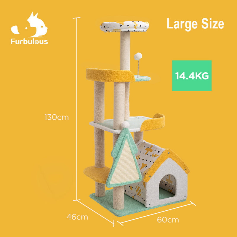 Furbulous Cat Tree Tower & Scratching post with Cooling Straw Mat - Fairy Land