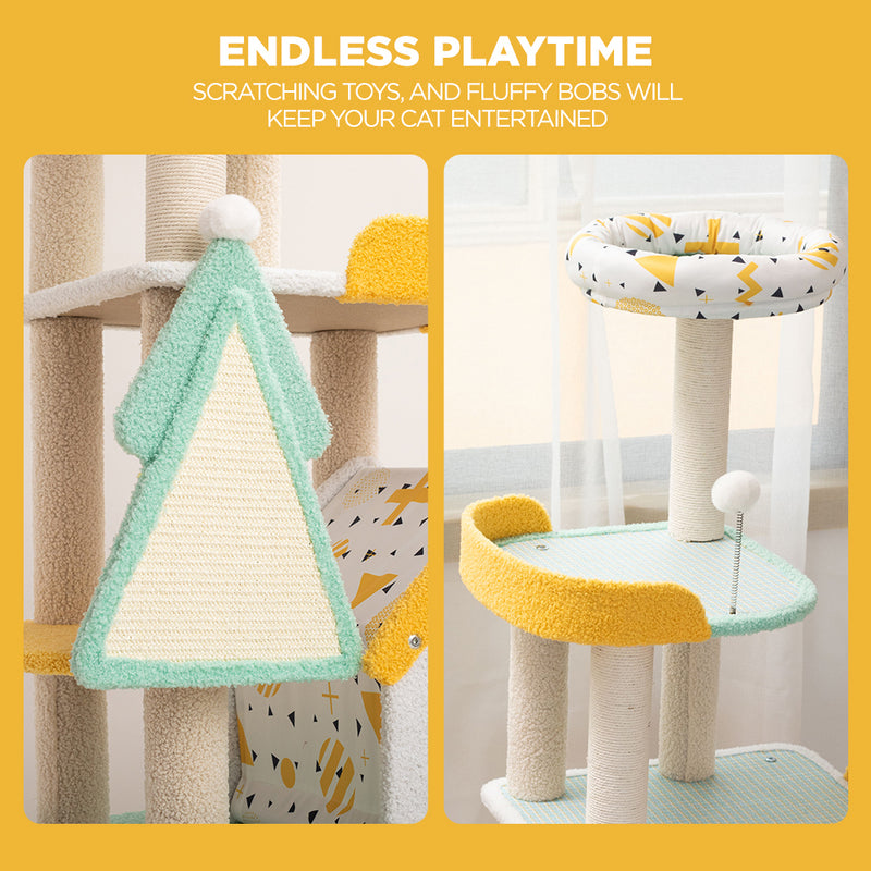 Furbulous Cat Tree Tower & Scratching post with Cooling Straw Mat - Fairy Land