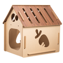 Furbulous Cat Box House and Cat Nap Box Wood House in Carrot Style - Large