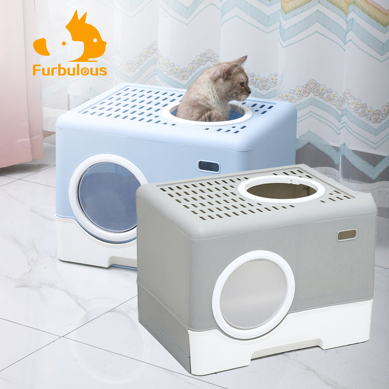 Furbulous Camera Shape Anti-Splashing Enclosed Cat Drawer Litter Box