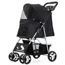 Furbulous Pet Stroller 4 Wheel Foldable Dog Pram Large Cat Travel Carrier - Grey