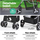 Furbulous Pet Stroller 4 Wheel Foldable Dog Pram Large Cat Travel Carrier