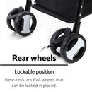 Furbulous Pet Dog Stroller Pram Cat Carrier Large Travel Pushchair Foldable 4 Wheels with Detachable Basket - Black