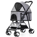 Furbulous Pet Dog Stroller Pram Cat Carrier Large Travel Pushchair Foldable 4 Wheels with Detachable Basket