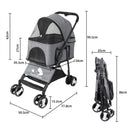 Furbulous Pet Dog Stroller Pram Cat Carrier Large Travel Pushchair Foldable 4 Wheels with Detachable Basket