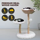 Furbulous Selected Real Wood Cat Tree Rattan tower with Condo House - 81cm