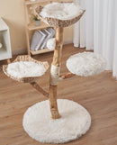Furbulous Selected Real Wood Cat Tree Rattan tower with Condo House - 81cm