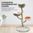 Furbulous Selected Real Wood Cat Tree Rattan tower with Condo House - 81cm
