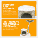 Furbulous Selected Real Wood Cat Tree Rattan tower with Condo House - 81cm
