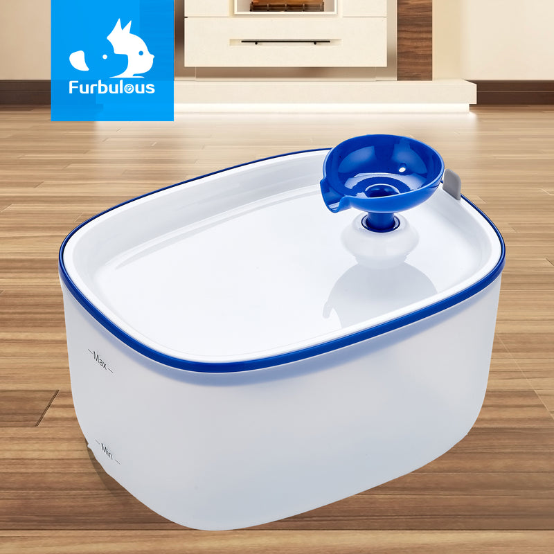Furbulous 2.5L Cat Water Fountain, Automatic Pet Drinking Fountain Dispenser - Blue