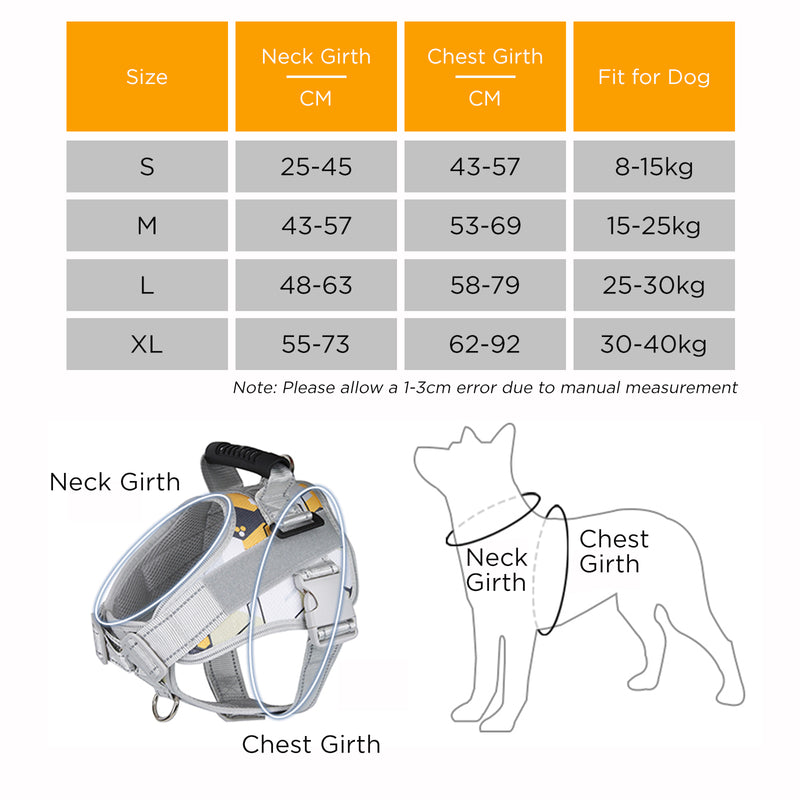 Furbulous No Pull Dog Harness Adjustable Pet Harness Reflective Explosion-proof Shock Dog Harness with 1.5m Lead