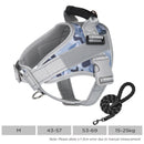 Furbulous No Pull Dog Harness Adjustable Pet Harness Reflective Explosion-proof Shock Dog Harness with 1.5m Lead