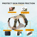 Furbulous Tactical Dog Harness Adjustable No Pull Pet Harness Reflective Working Training Dog Harness with 1.5m Lead - Khaki Small