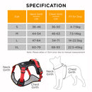 Furbulous Tactical Dog Harness Adjustable No Pull Pet Harness Reflective Working Training Dog Harness with 1.5m Lead - Red Large
