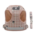 Furbulous No Pull Cat Small Dog Harness and Lead Set Adjustable Reflective Step-in Vest Harnesses Mesh Padded Plaid Escape Proof Puppy Jacket