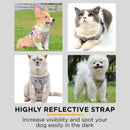 Furbulous No Pull Cat Small Dog Harness and Lead Set Adjustable Reflective Step-in Vest Harnesses Mesh Padded Plaid Escape Proof Puppy Jacket - Grey Large