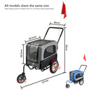 Furbulous Pet Bike Trailers 30kg Dog Stroller Outdoor Bicycle Covered Carrier Black Grey