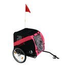 Furbulous Pet Bike Trailers 40kg Outdoor Bicycle Covered Carrier for Dogs Cats Red Black
