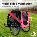Furbulous Pet Bike Trailers 40kg Outdoor Bicycle Covered Carrier for Dogs Cats Red Black