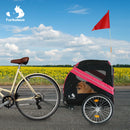 Furbulous Pet Bike Trailers 40kg Outdoor Bicycle Covered Carrier for Dogs Cats Red Black