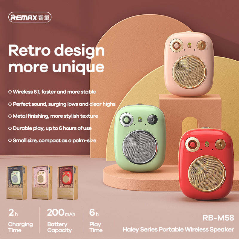 REMAX Retro Style Portable Mini Bluetooth Speaker - Green