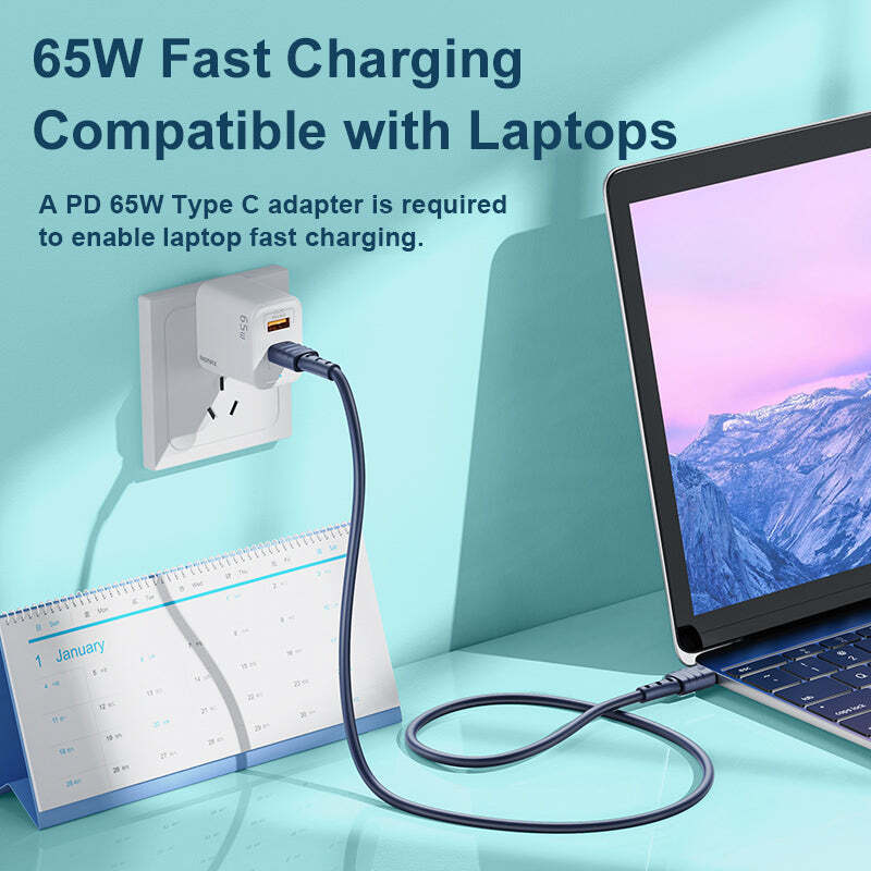 Remax PD 65W Fast Charging Compatible with Laptops