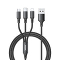 REMAX 3 in 1 Braided Fast Charging Cable with Multi-connect: USB to Type C /Micro /iPhone