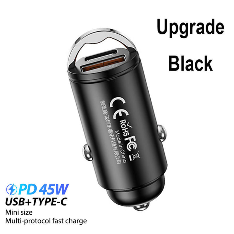 REMAX QC PD 45W Dual Port USB & Type C Fast Charging Aluminium Car Charger