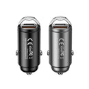 Remax 45W Car Charger Dual Port Type C Aluminium Fast Charging Car Charger - Grey