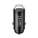 Remax 45W Car Charger Dual Port Type C Aluminium Fast Charging Car Charger - Grey