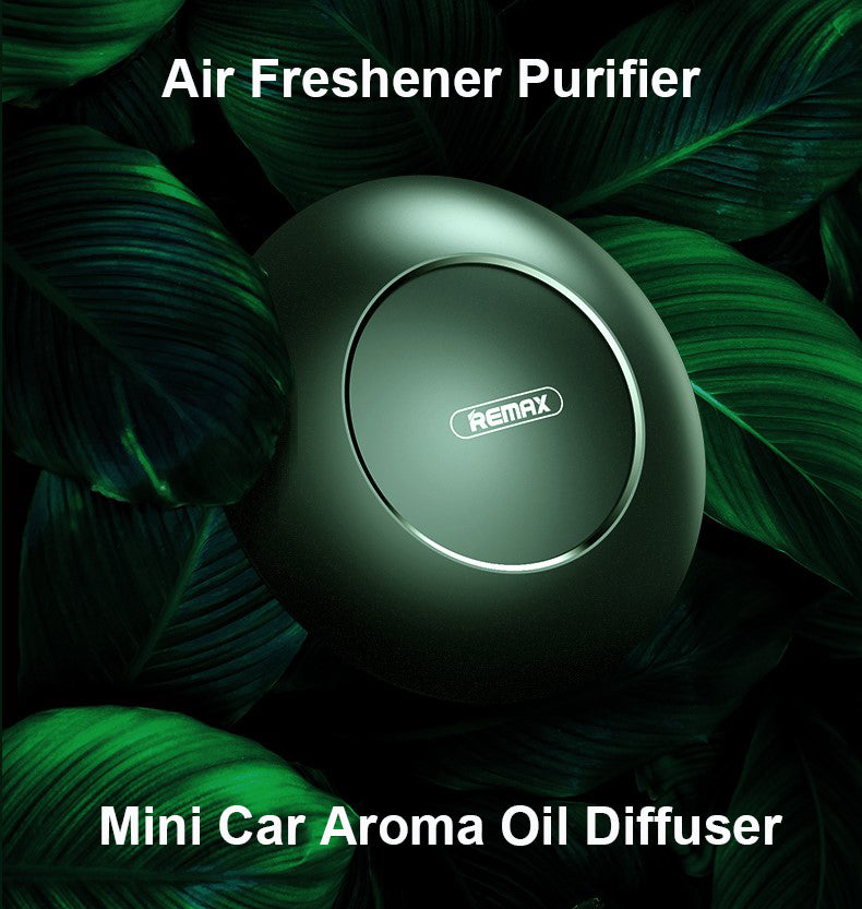 REMAX Mini Car Aroma Oil Diffuser Air Freshener Purifier Aluminum Disk Shape - Green