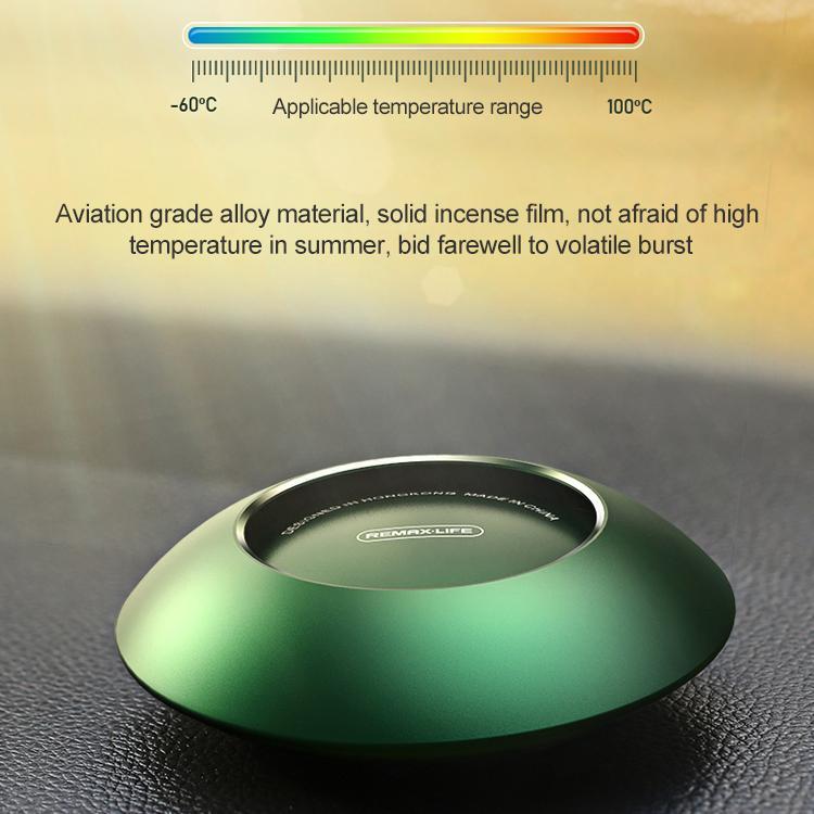 REMAX Mini Car Aroma Oil Diffuser Air Freshener Purifier Aluminum Disk Shape - Green