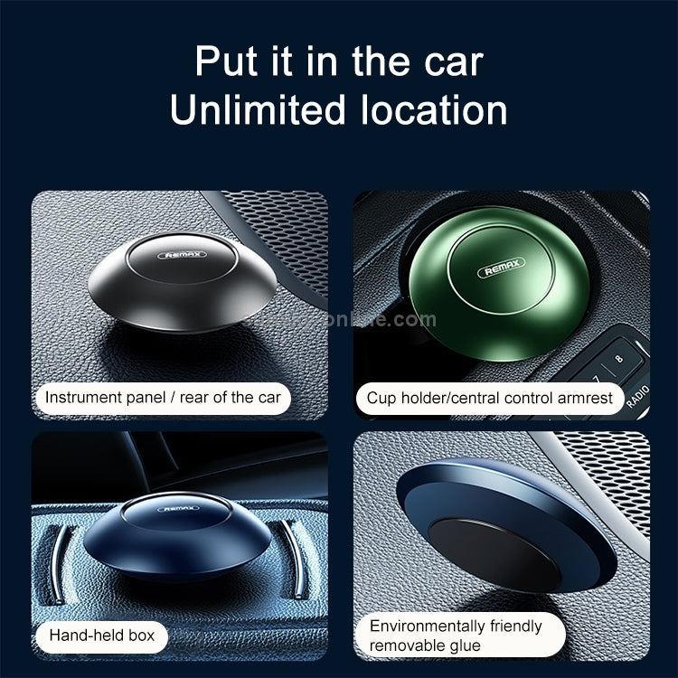 REMAX Mini Car Aroma Oil Diffuser Air Freshener Purifier Aluminum Disk Shape - Blue