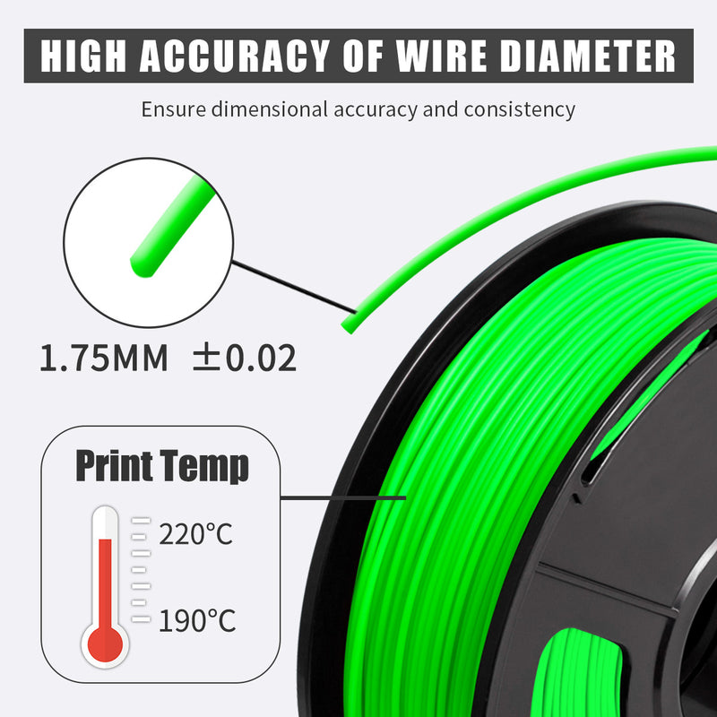 PLA 3d Printer Filament - 1kg 1.75mm - Green