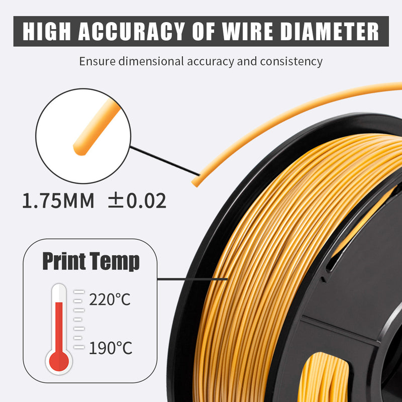 PLA 3d Printer Filament - 1kg 1.75mm - Gold