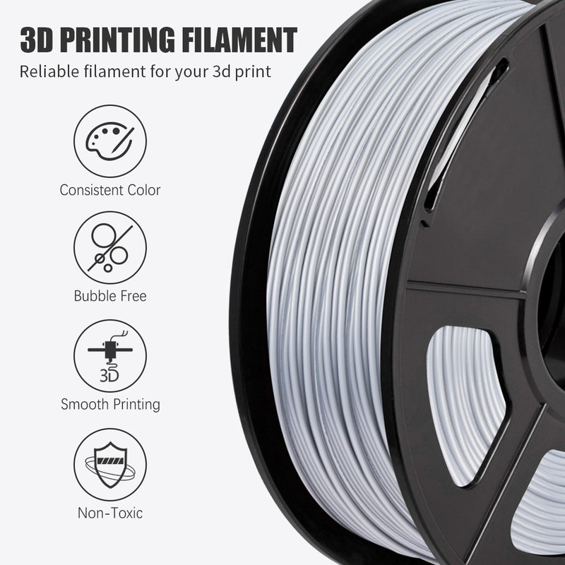 PLA+ 3d Printer Filament - 1kg 1.75mm - Silver