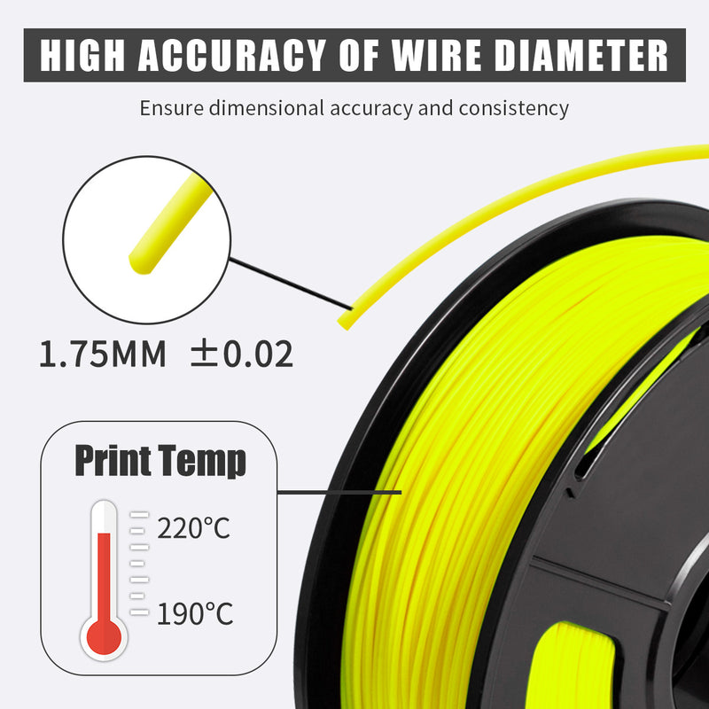 PLA+ 3d Printer Filament - 1kg 1.75mm - Yellow