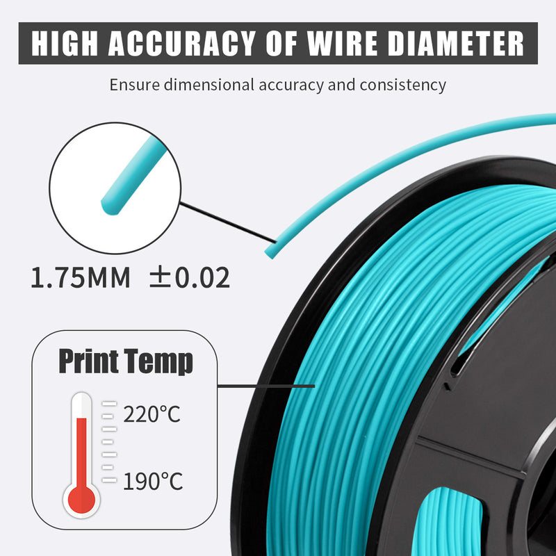 PLA+ 3d Printer Filament - 1kg 1.75mm - Cyan