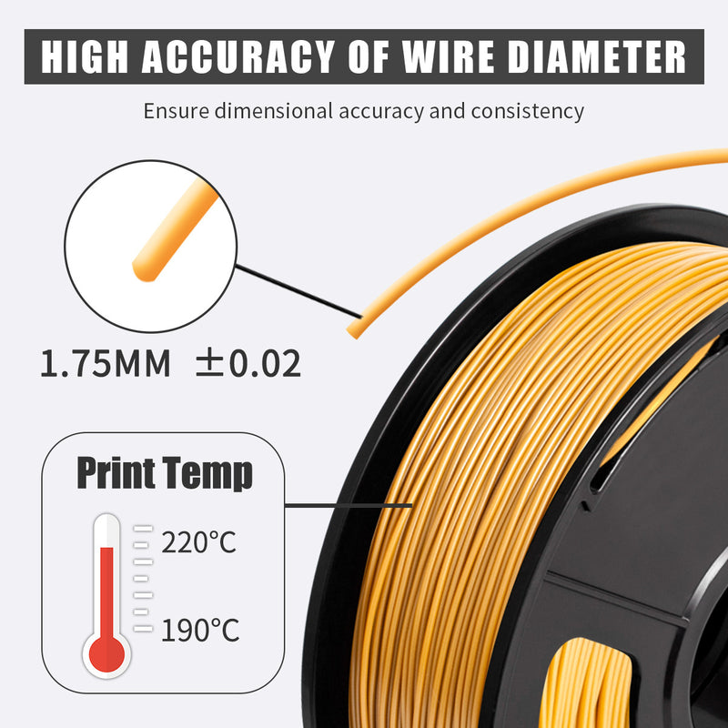 PLA+ 3d Printer Filament - 1kg 1.75mm - Gold