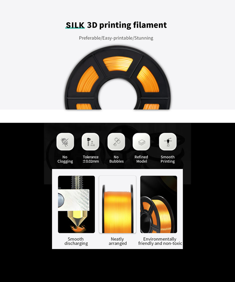 Silk PLA+ 3d Printer Filament - 1kg 1.75mm - Brass