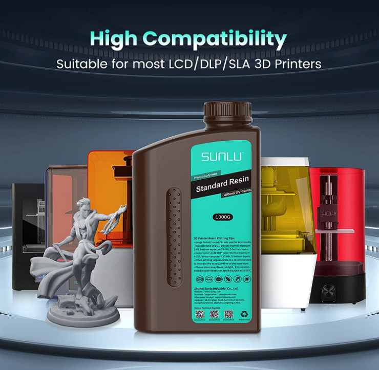 3d Printing Resin 405nm UV Curing & Filters 1kg - Black