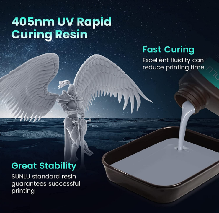 3d Printing Resin 405nm UV Curing & Filters 1kg - Grey